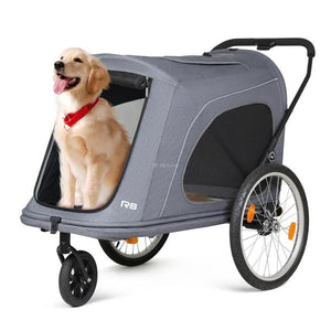  Beberoad R8 Foldable Pet Stroller & Dog Bike Trailer | > 45 kgs | Grey  R8-GRY Pets Own Us