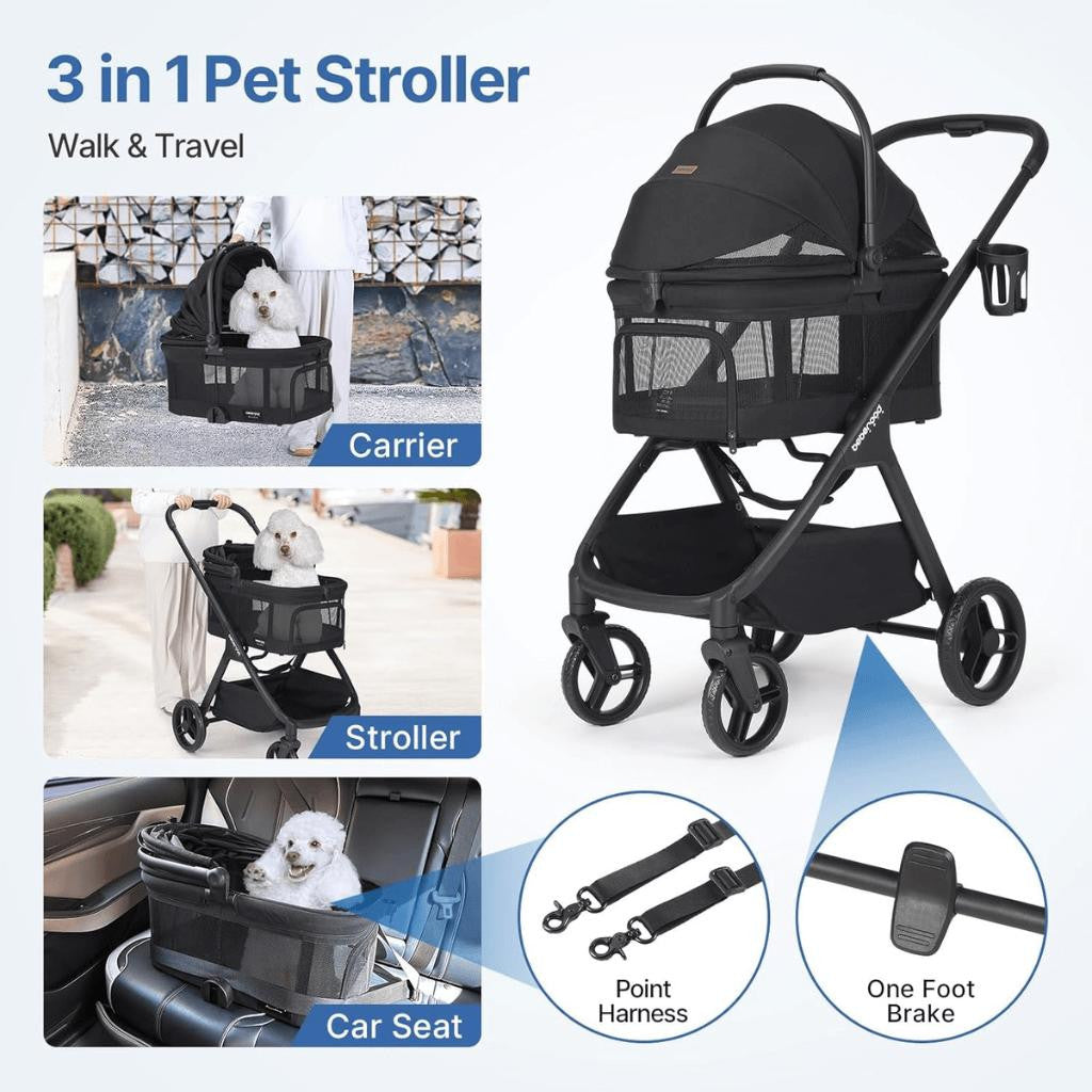 Beberoad X5 | 3-in-1 Pet Stroller & Travel System | Medium Pets up to 25kg | 3 Variations  BRUK145-X5-N Pets Own Us