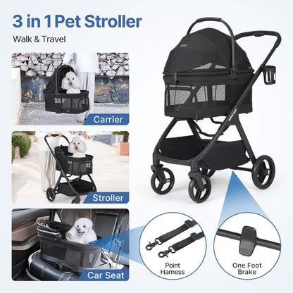  Beberoad X5 | 3-in-1 Pet Stroller & Travel System | Medium Pets up to 25kg | 3 Variations  BRUK145-X5-N Pets Own Us