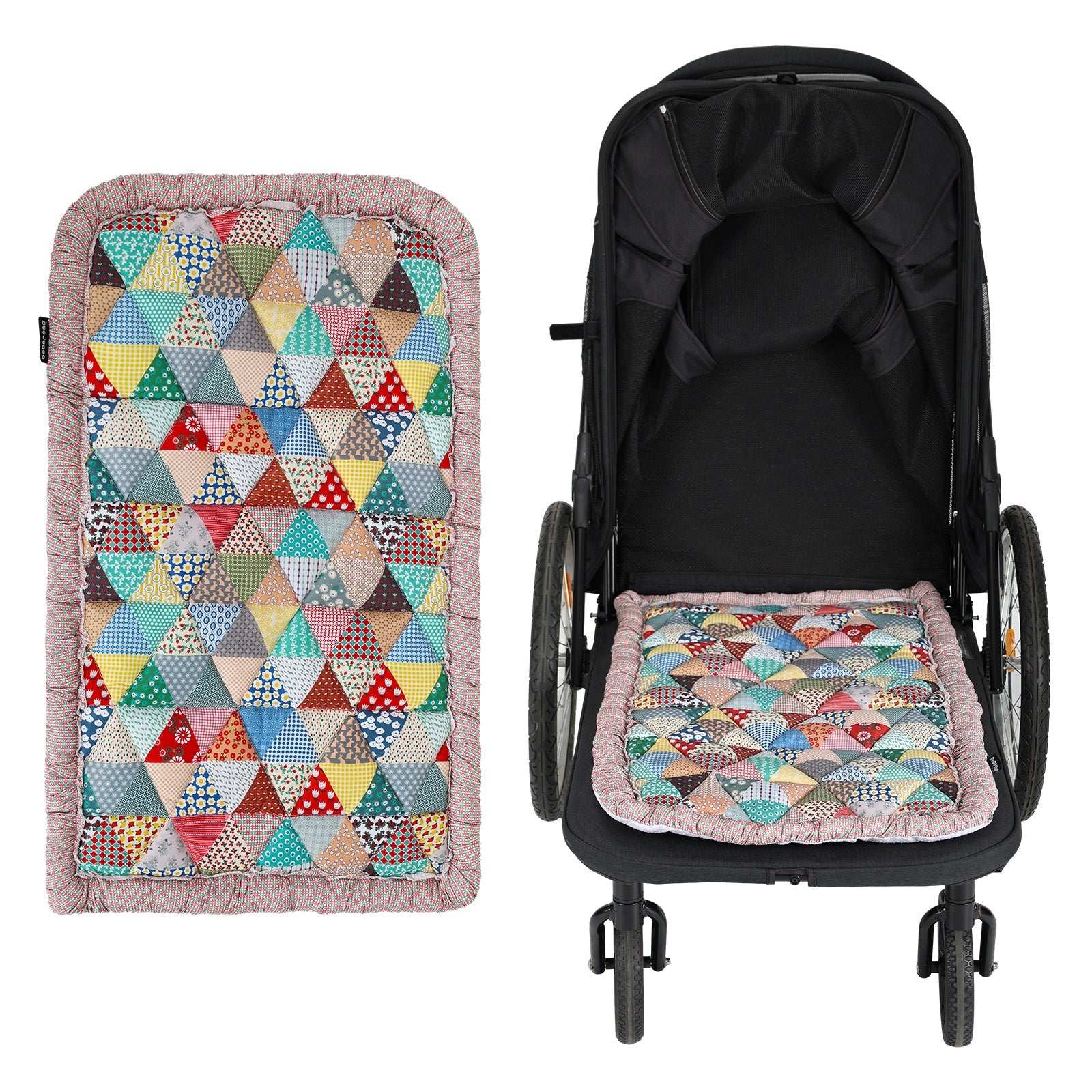 Beberoad reversible pet stroller cushion printed side