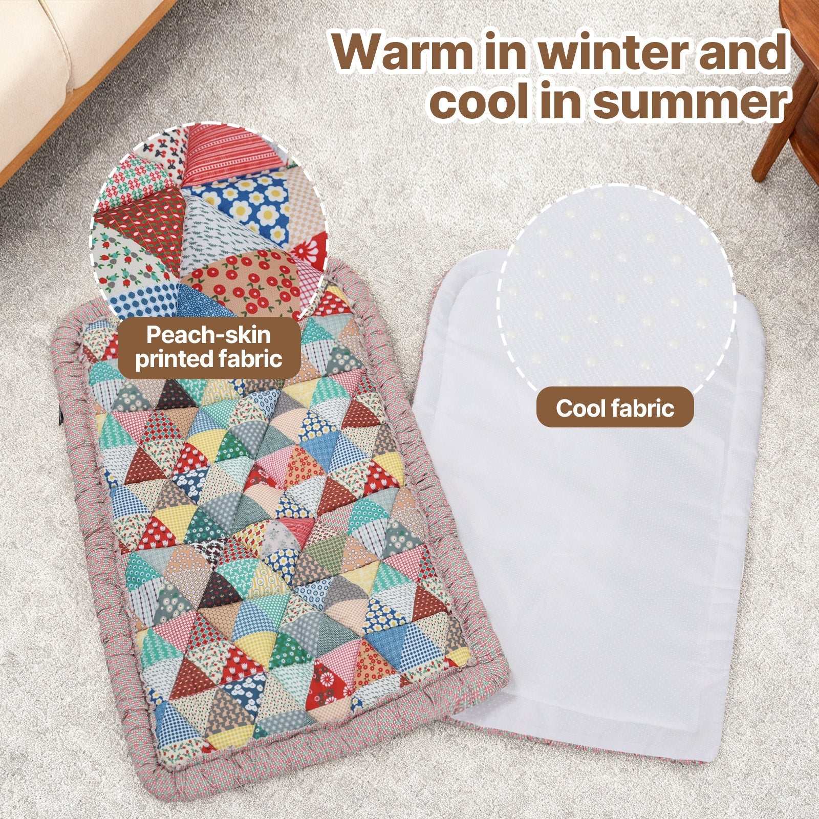 Beberoad pet stroller cushion handmade lace trim detail