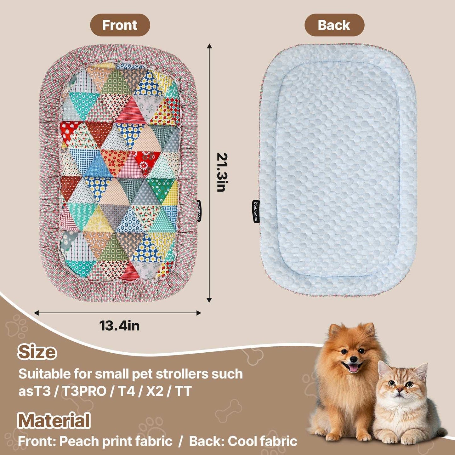 Beberoad pet stroller cushion with a pet resting on it