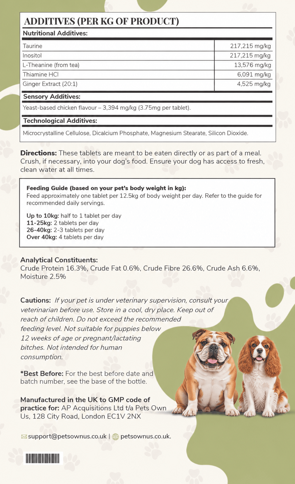 Boundless by Pets Own Us Pet Supplements Boundless Calming Tablets | Calm & Comfort for Dogs Boundless Calming Tablets for Dogs | Calm Travel & Fireworks