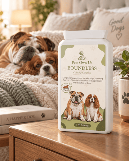 Boundless by Pets Own Us Pet Supplements Boundless Calming Tablets | Calm & Comfort for Dogs Boundless Calming Tablets for Dogs | Calm Travel & Fireworks