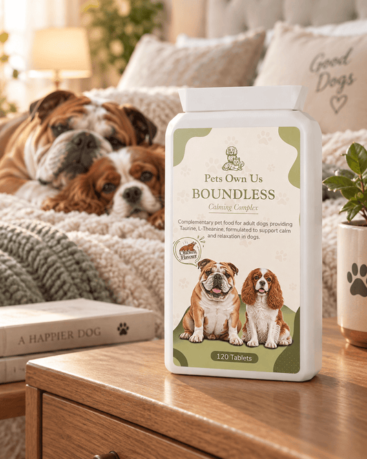Boundless by Pets Own Us Pet Supplements Boundless Calming Tablets | Calm & Comfort for Dogs Boundless Calming Tablets for Dogs | Calm Travel & Fireworks