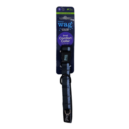 Blue and grey Henry Wag Comfort Dog Collar with neoprene padding and reflective stitching