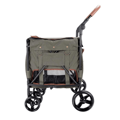 Gentle Giant Pet Wagon stroller for medium to large dogs with detachable carrier and leather handlebar