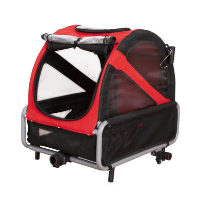 Dutch Dog DoggyRide Mini Dog Bike Trailer | Red | Axle Coupling | Dutch Dog Design®  DRMNTR22-RD Pets Own Us