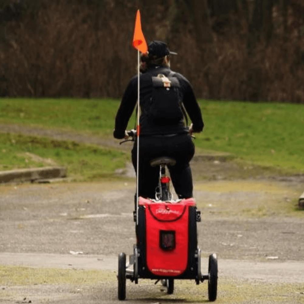 Dutch Dog DoggyRide Mini Dog Bike Trailer | Red | Axle Coupling | Dutch Dog Design®  DRMNTR22-RD Pets Own Us