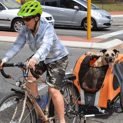 Dutch Dog DoggyRide Novel 15 Dog Bike Trailer by Dutch Dog | Orange DoggyRide Dog Bike Trailer Novel 15 by Dutch Dog - E Bike Compatible!