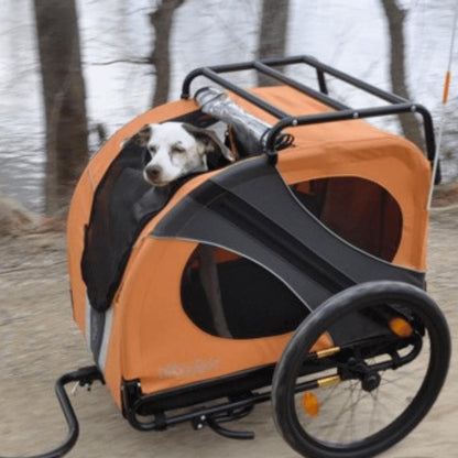Dutch Dog DoggyRide Novel 15 Dog Bike Trailer by Dutch Dog | Orange DoggyRide Dog Bike Trailer Novel 15 by Dutch Dog - E Bike Compatible!