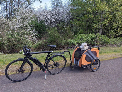 Dutch Dog DoggyRide Novel 15 Dog Bike Trailer by Dutch Dog | Orange DoggyRide Dog Bike Trailer Novel 15 by Dutch Dog - E Bike Compatible!