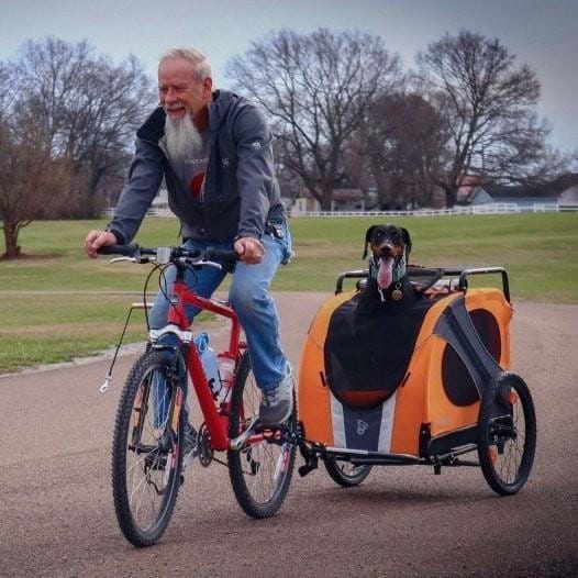 Dutch Dog DoggyRide Novel 15 Dog Bike Trailer by Dutch Dog | Orange DoggyRide Dog Bike Trailer Novel 15 by Dutch Dog - E Bike Compatible!