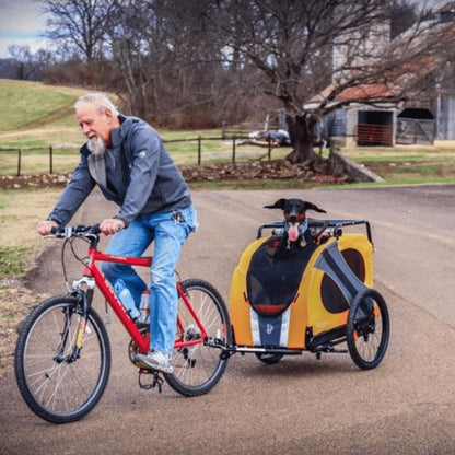 Dutch Dog DoggyRide Novel 15 Dog Bike Trailer by Dutch Dog | Orange DoggyRide Dog Bike Trailer Novel 15 by Dutch Dog - E Bike Compatible!