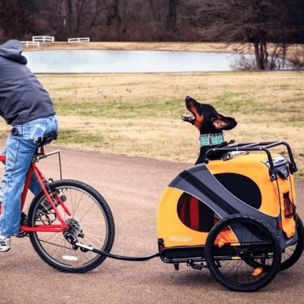 Dutch Dog DoggyRide Novel 15 Dog Bike Trailer by Dutch Dog | Orange DoggyRide Dog Bike Trailer Novel 15 by Dutch Dog - E Bike Compatible!