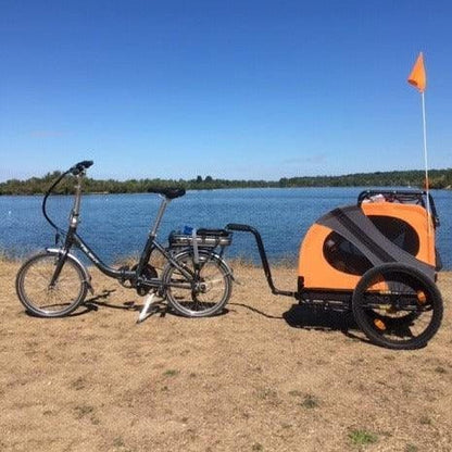 Dutch Dog DoggyRide Novel 15 Dog Bike Trailer by Dutch Dog | Orange DoggyRide Dog Bike Trailer Novel 15 by Dutch Dog - E Bike Compatible!
