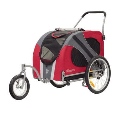 Dutch Dog DoggyRide Novel 20 Dog Bike Trailer & Stroller by Dutch Dog | Red Novel DoggyRide Dog Bike Trailer, Large Dogs Free UK Shipping!