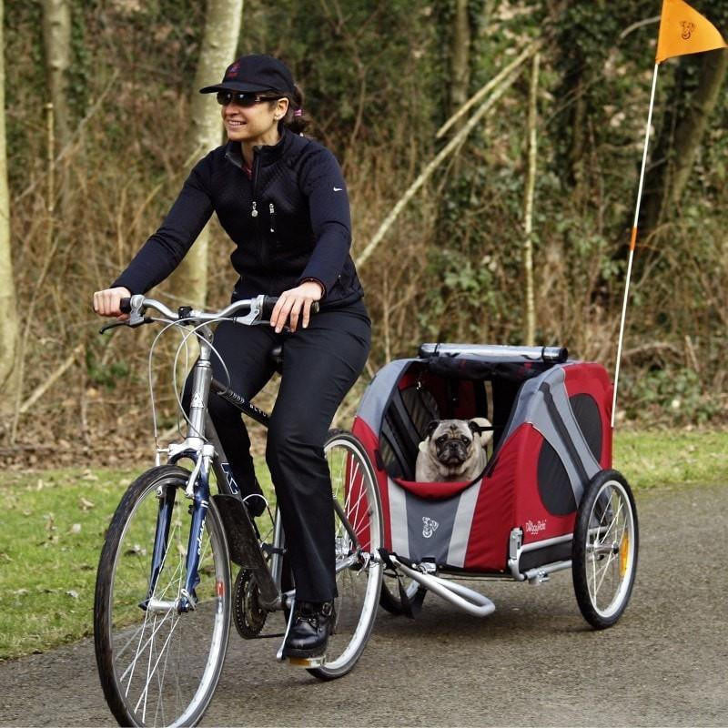 Dutch Dog Original DoggyRide Dog Bike Trailer by Dutch Dog - Red (incl. leash set)  DRORTR09-RD Pets Own Us