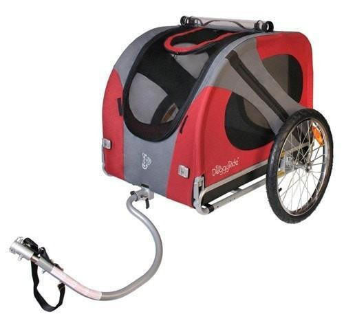 Dutch Dog Original DoggyRide Dog Bike Trailer by Dutch Dog - Red (incl. leash set)  DRORTR09-RD Pets Own Us