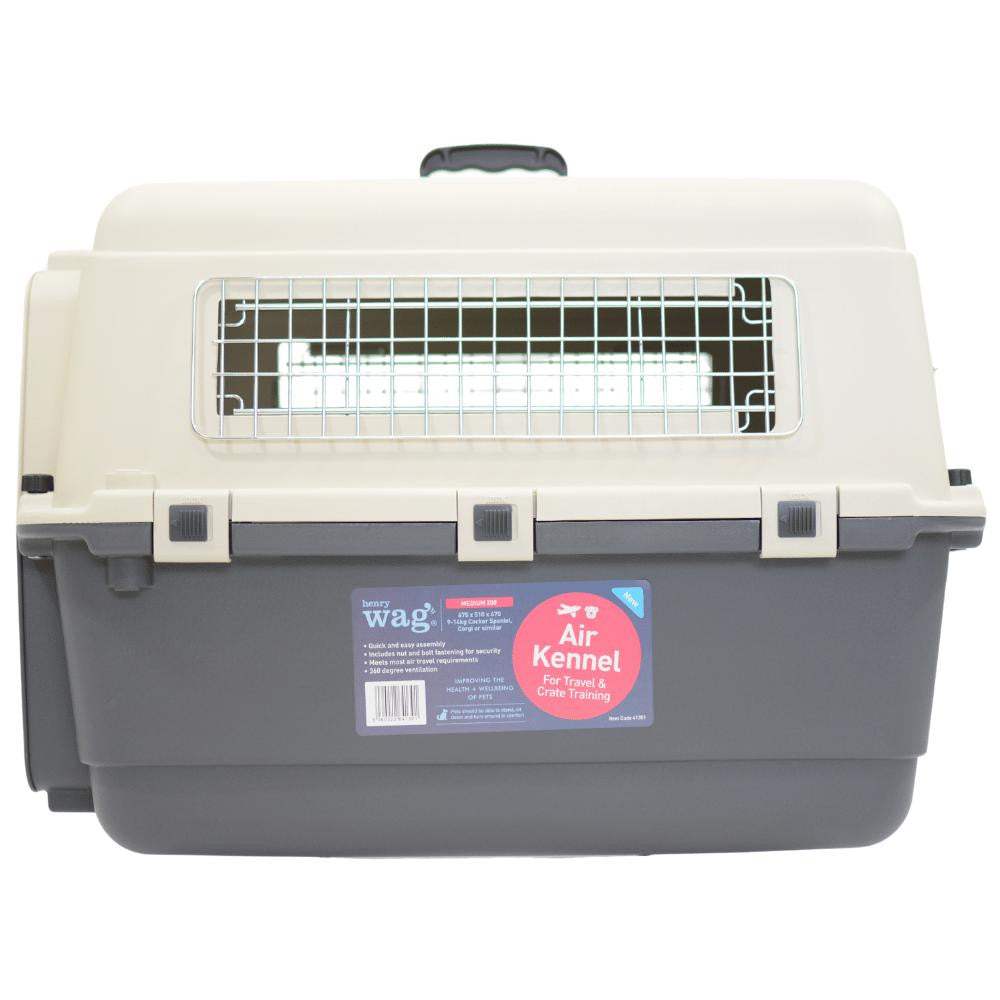 Henry Wag Air Kennel IATA compliant durable plastic pet carrier for car sea and air travel with secure latch and tie-down holes