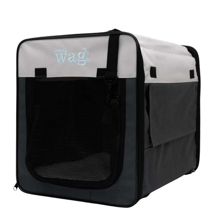 Henry Wag Folding Fabric travel pet crate with mesh panels and removable padded floor