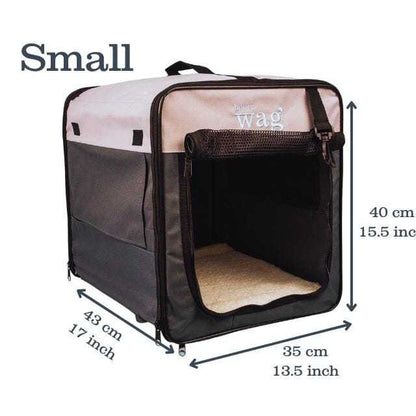 Henry Wag Folding Fabric Travel Crate for dogs with mesh windows and removable padded floor
