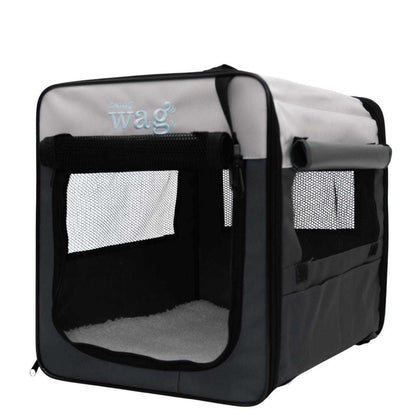 Henry Wag Folding Fabric Travel Pet Crate with mesh panels and removable comfort pad
