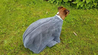 Grey Henry Wag microfibre dog drying bag with zip and Velcro fastening for quick, mess-free drying