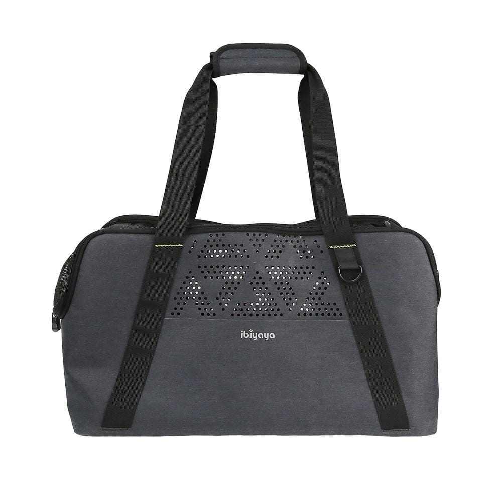 Ibiyaya® Dachshund Breezy Wanderer lightweight fur-free pet tote bag with floral perforation and sturdy TPU material