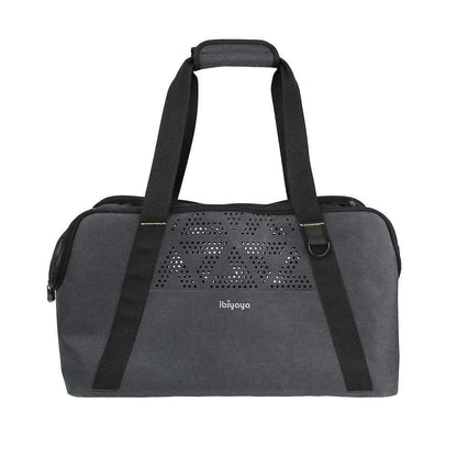 Ibiyaya® Dachshund Breezy Wanderer lightweight fur-free pet tote bag with floral perforation and sturdy TPU material