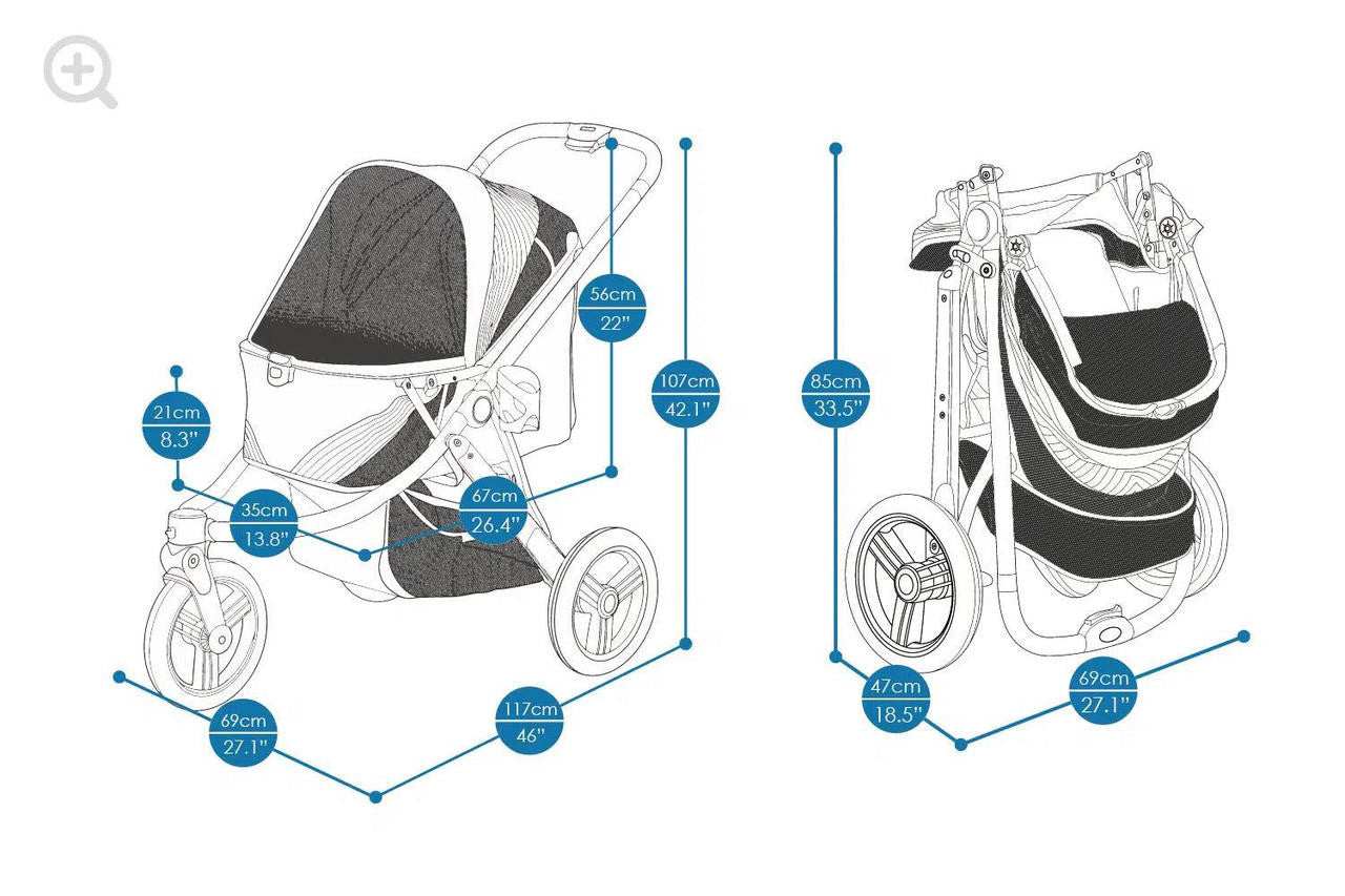 Ibiyaya The Beast black dog stroller and pram for medium dogs with all-terrain wheels and mesh windows