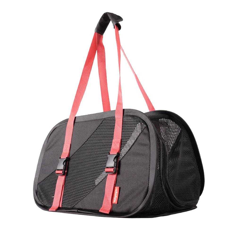 Ibiyaya Flying Pal foldable black and red pet travel carrier for airline and car use