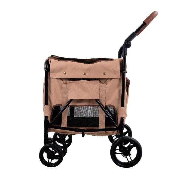 Gentle Giant Pet Wagon stroller for medium to large dogs with detachable carrier and leather handlebar