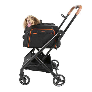 Ibiyaya JetPaw 3-in-1 pet stroller with removable airline-approved carrier and expandable design for dogs and cats