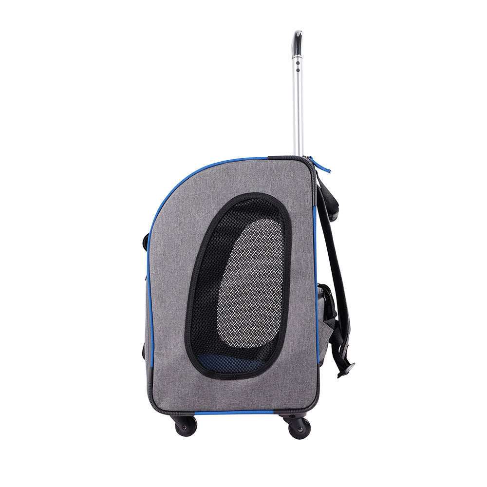 Ibiyaya Liso Backpack pet trolley in two colors with mesh windows and 360-degree swivel wheels for easy travel