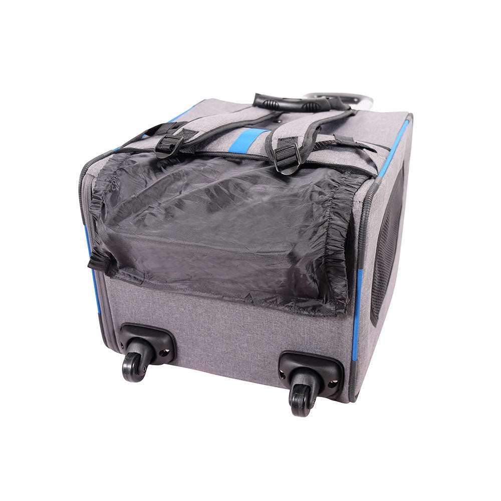 Ibiyaya Liso Backpack pet trolley in two colors with 360-degree wheels and mesh ventilation for small pets