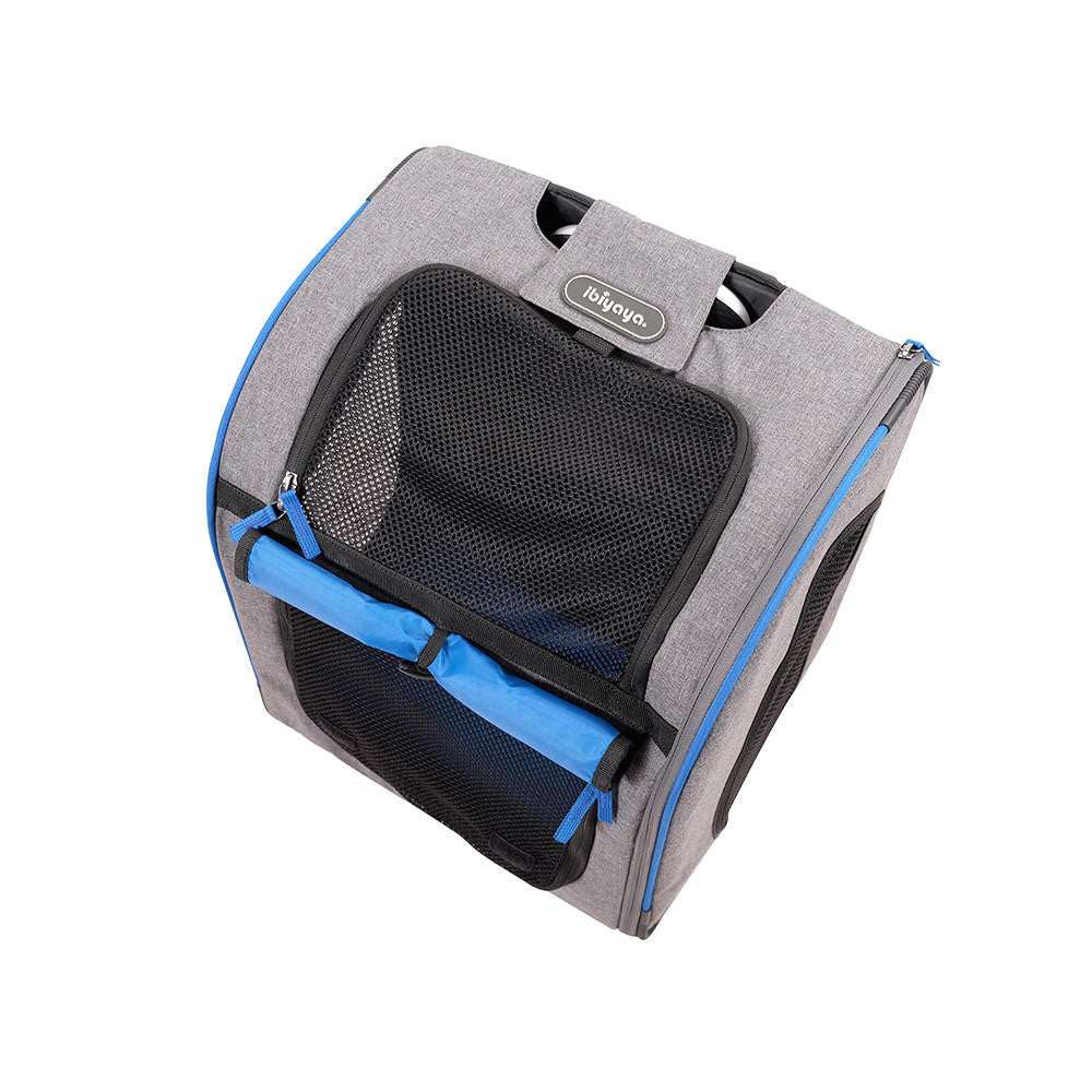 Ibiyaya Liso Backpack pet trolley with 360-degree wheels and mesh ventilation in two colors
