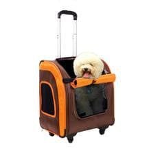 Ibiyaya Liso Backpack Parallel Transport Pet Trolley in two colors with 360-degree swivel wheels and mesh ventilation windows for small pets up to 10kg