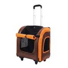 Ibiyaya Liso Backpack pet trolley in two colors with mesh windows and swivel wheels for easy pet travel