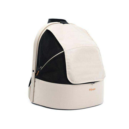 Small pet travel carrier with zipper-free design, airline-approved, convertible backpack and wheeled options in buttermilk color