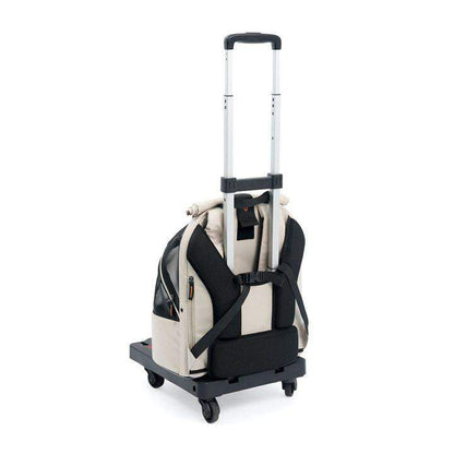 Ibiyaya Panorama zipper-free small pet travel carrier with ergonomic backpack, wheeled transport, and airline-approved design