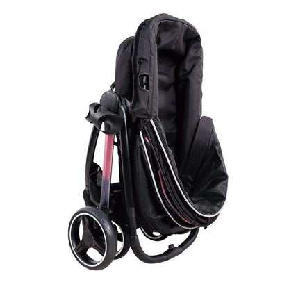 Ibiyaya Retro Luxe black pet stroller with 360° mesh cabin for medium dogs