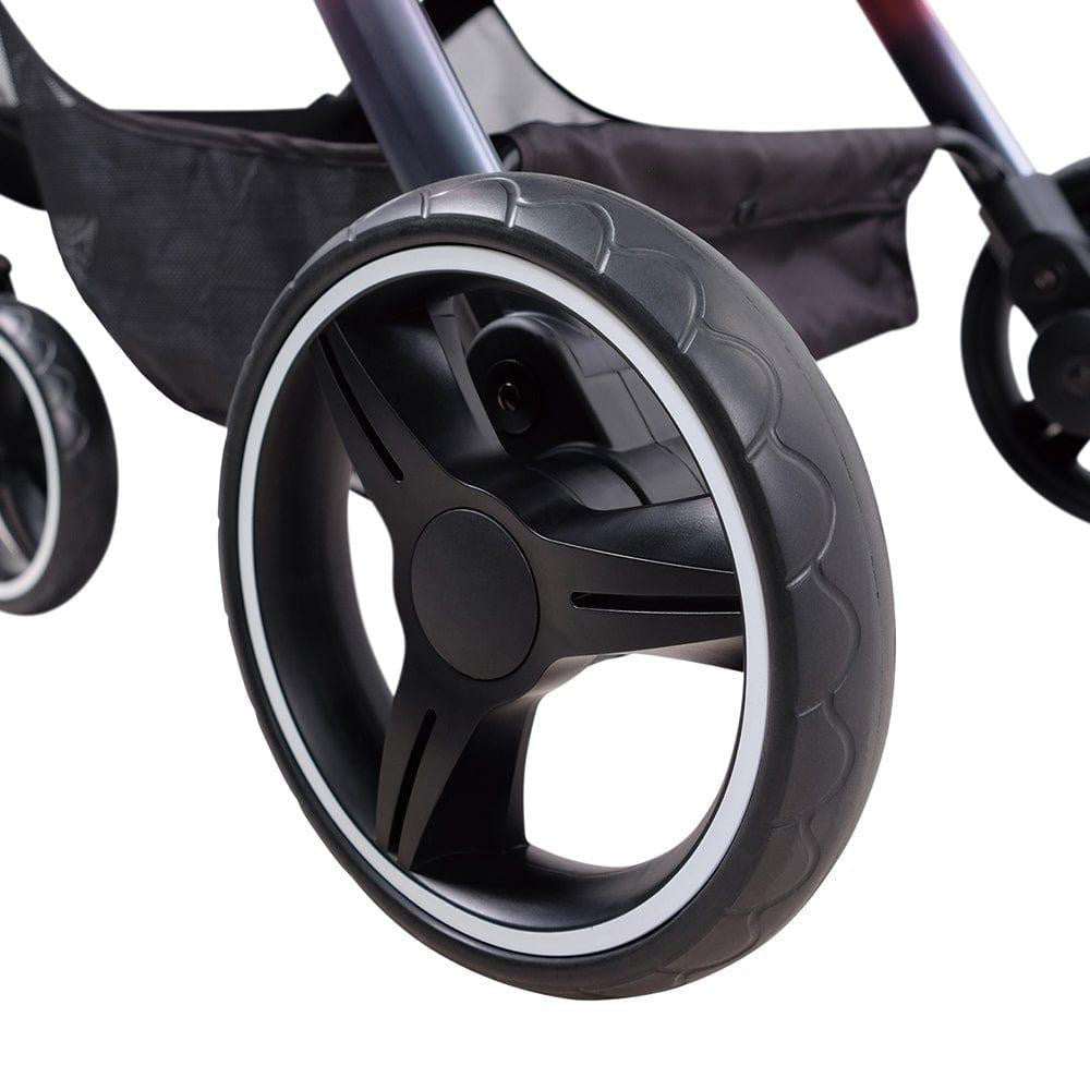 Ibiyaya Retro Luxe Pet Stroller in Prism Black with 360-degree mesh cabin and zipperless design for medium pets