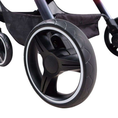 Ibiyaya Retro Luxe Pet Stroller in Prism Black with 360-degree mesh cabin and zipperless design for medium pets