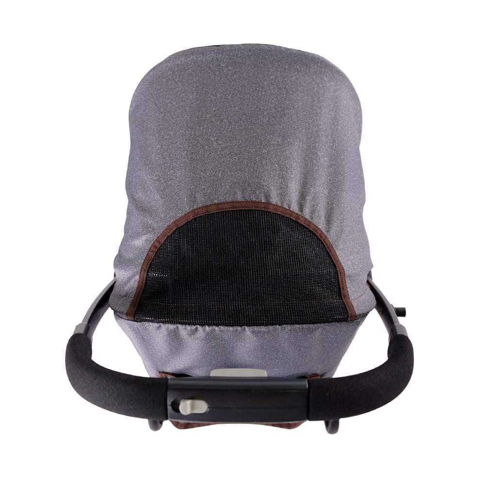 Ibiyaya Speedy Fold Pet Pram in Grey Jeans with cushioned cabin and compact fold design