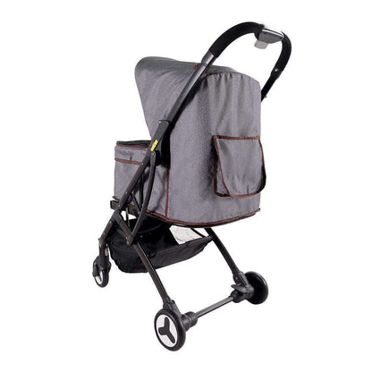 Ibiyaya Speedy Fold Pet Pram in grey jeans fabric with compact foldable design and cushion pad
