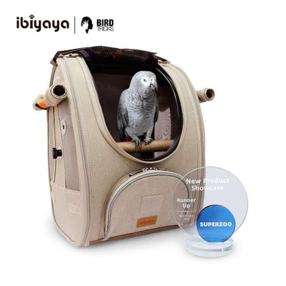 Ibiyaya TrackPack airline-approved bird carrier backpack with perch and breathable mesh design