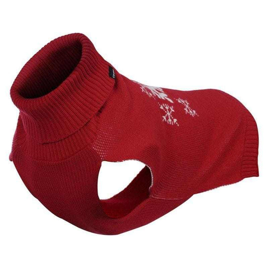 Red Icepeak Jolly Sweater knit dog jumper for festive warmth and style