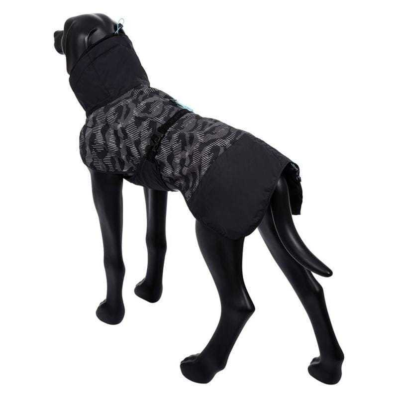 Icepeak Strike Raincoat black reflective lightweight waterproof dog raincoat with adjustable fit and harness access