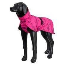 Black reflective Icepeak Strike Raincoat for dogs, lightweight waterproof coat with adjustable fit and harness access